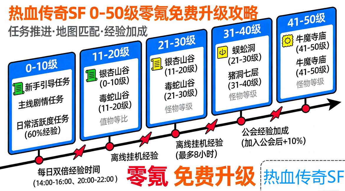 热血传奇SF新手升级指南：0-50 级不用充钱的 3 个方法